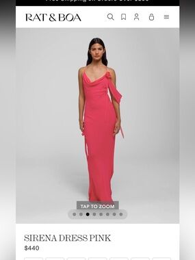 Rat & Boa Bright Pink Cowl-Neck Maxi Dress with Shoulder Tie